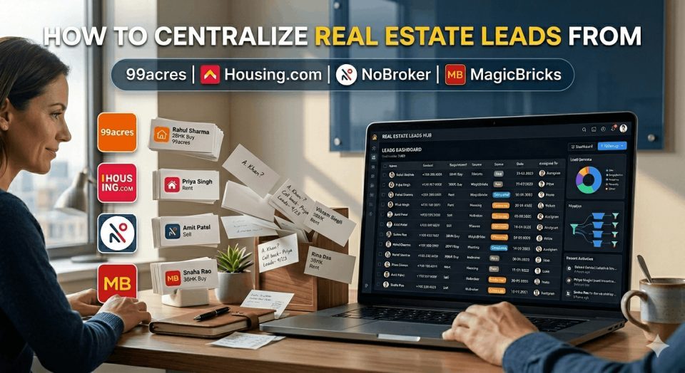 How to Centralize Real Estate Leads from 99acres, Housing.com, NoBroker & MagicBricks