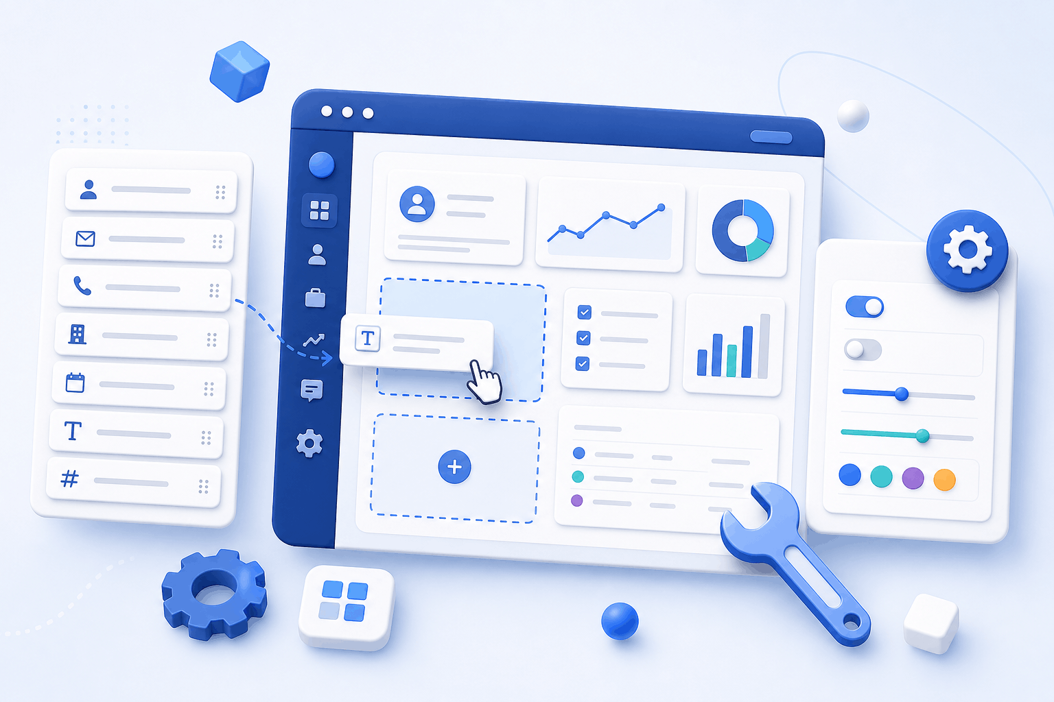 A fully customizable 91Leads CRM dashboard with drag-and-drop fields, custom forms and settings